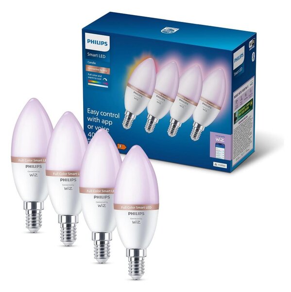 Set de 4 becuri LED RGB reglabile Philips SMART C37 E14/5W/230V 2200-6500K