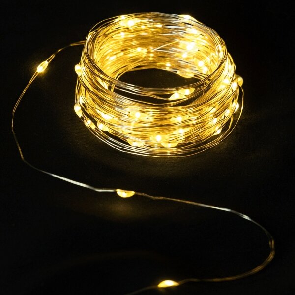 Aigostar - Ghirlandă LED 50xLED/3xAA 5,3 m alb cald