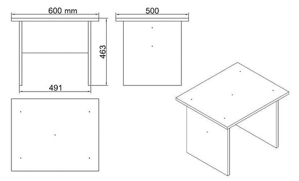 Set birou VO13-BA, nuc/gri antracit, PAL melaminat