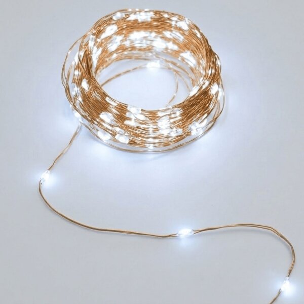 Aigostar - Ghirlandă solară LED, 200 LED, 8 funcții, 22 m, IP65, alb rece, 800 mAh