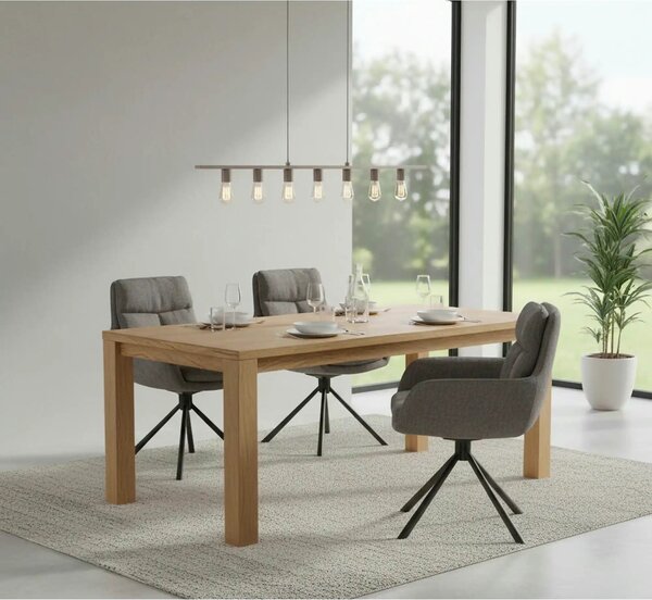 Scaun pentru living K495, gri/negru, stofa clasica/metal, rotativ, 60x
