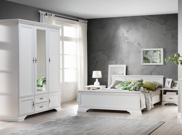 Set dormitor IDENTO 2, format din pat 160x200, 2 noptiere si dulap