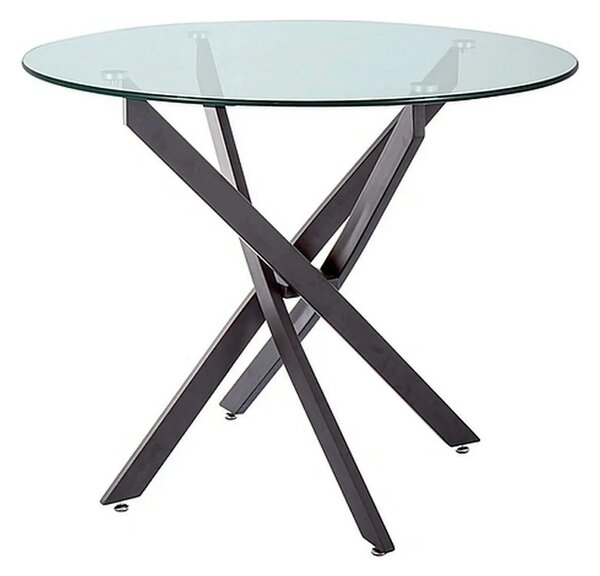Masa sticla transparenta AGIS, sticla/metal, 90x90x72 cm