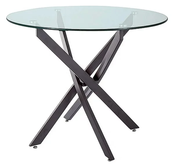 Masa sticla transparenta AGIS, sticla/metal, 90x90x72 cm