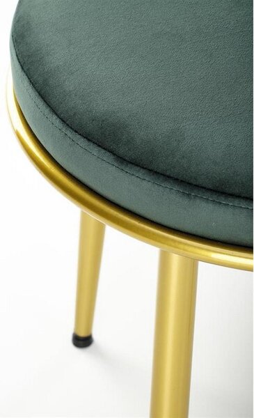 Scaun K517, verde inchis/auriu, stofa catifelata/metal, 57x60x79 cm