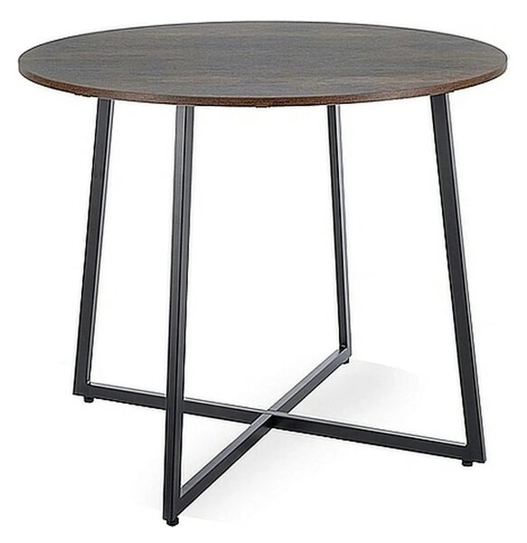 Masa LUNA, maro/negru, PAL laminat/metal, 90x90x76 cm