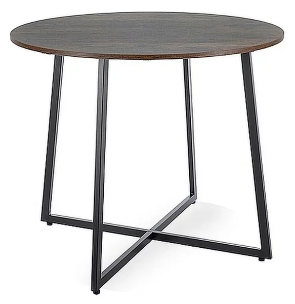 Masa LUNA, maro/negru, PAL laminat/metal, 90x90x76 cm