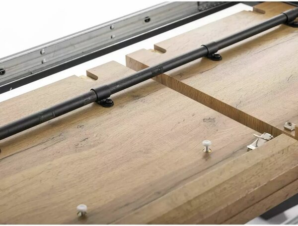 Masa de living extensibila XAVIERO II, stejar artisan/negru mat, 160-2