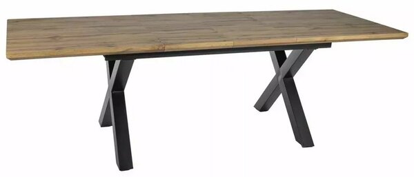 Masa de living extensibila XAVIERO II, stejar artisan/negru mat, 160-2