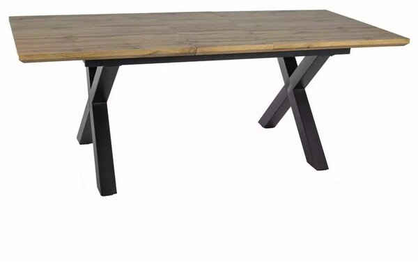 Masa de living extensibila XAVIERO II, stejar artisan/negru mat, 160-2