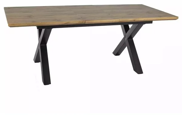 Masa de living extensibila XAVIERO II, stejar artisan/negru mat, 160-2