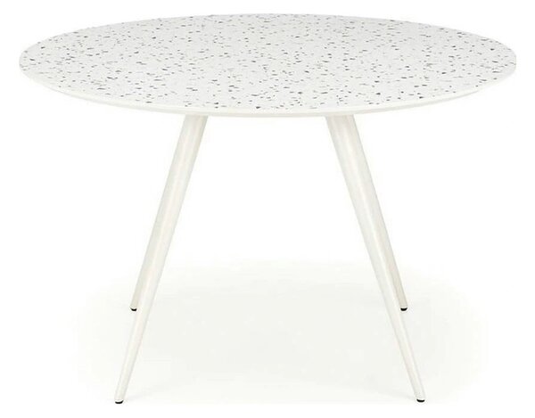Masa ARAMIS, alb/terrazzo, 120x120x76 cm