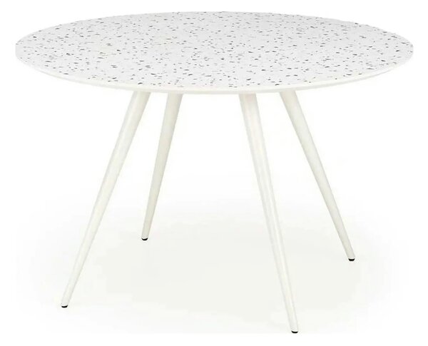 Masa ARAMIS, alb/terrazzo, 120x120x76 cm
