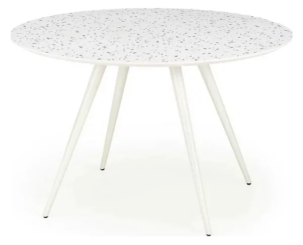 Masa ARAMIS, alb/terrazzo, 120x120x76 cm