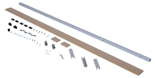 HOMCOM sina cu set de accesorii pentru usi glisante din lemn rustic | Aosom Romania