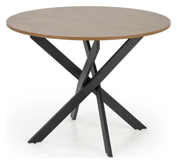 Masa EDGAR, nuc/negru, 100x100x76 cm
