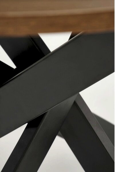 Masa EDGAR, nuc/negru, 100x100x76 cm
