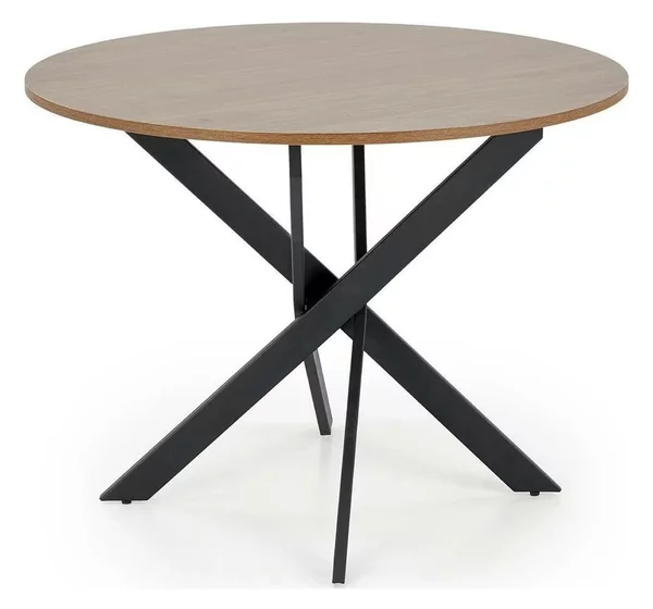 Masa EDGAR, nuc/negru, 100x100x76 cm