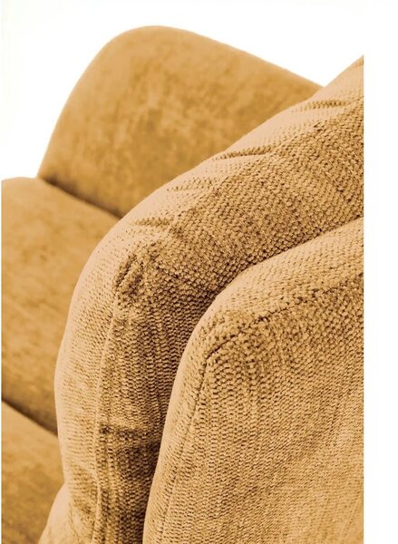 Scaun pentru living rotativ K495, galben/negru, stofa clasica/metal, 6