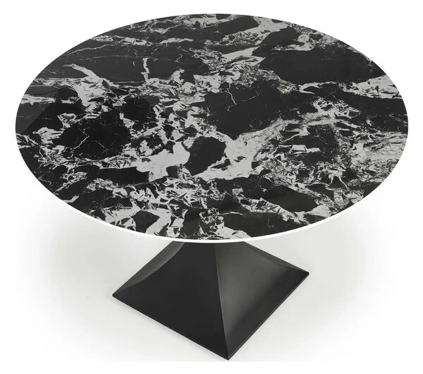Masa MANUEL, negru, ceramica/metal, 120x120x77 cm