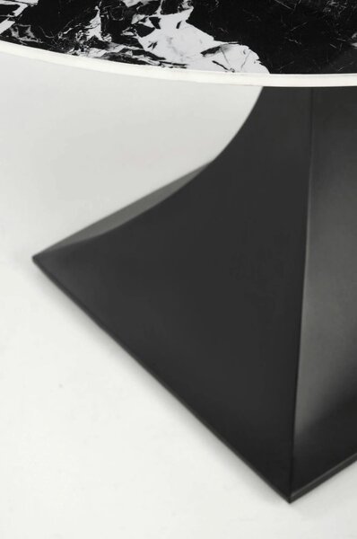 Masa MANUEL, negru, ceramica/metal, 120x120x77 cm