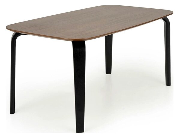 Masa PEDRO, nuc/negru, furnir/lemn, 160x90x75 cm