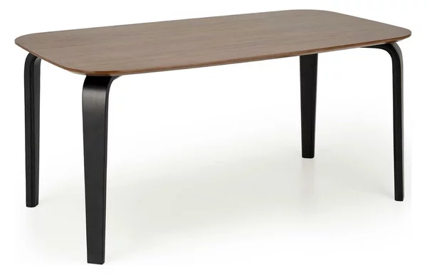 Masa PEDRO, nuc/negru, furnir/lemn, 160x90x75 cm