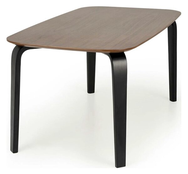 Masa PEDRO, nuc/negru, furnir/lemn, 160x90x75 cm