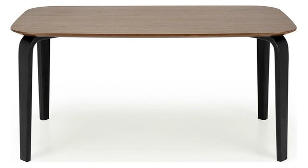 Masa PEDRO, nuc/negru, furnir/lemn, 160x90x75 cm