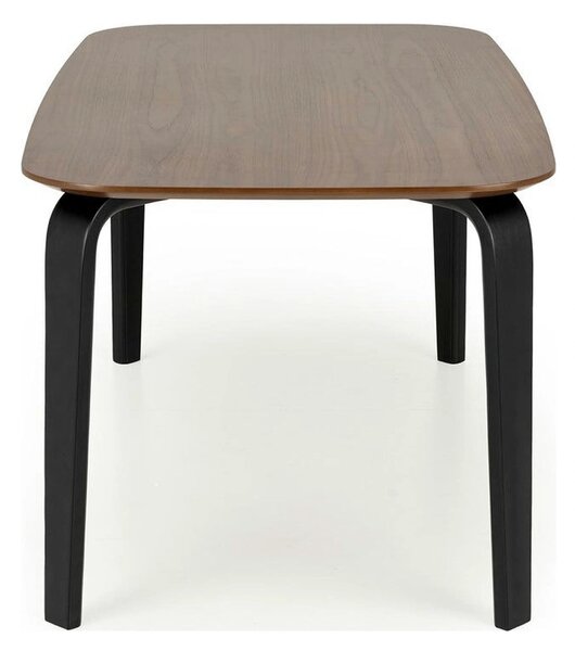 Masa PEDRO, nuc/negru, furnir/lemn, 160x90x75 cm