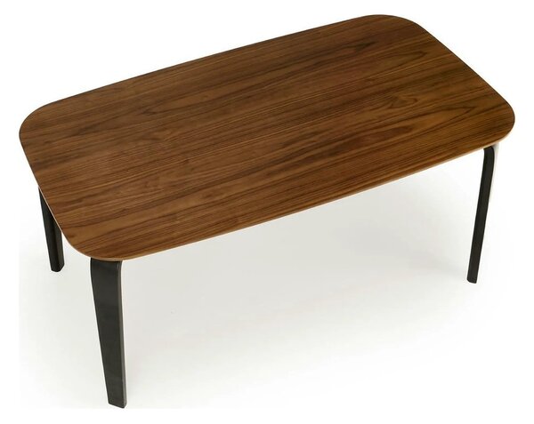 Masa PEDRO, nuc/negru, furnir/lemn, 160x90x75 cm