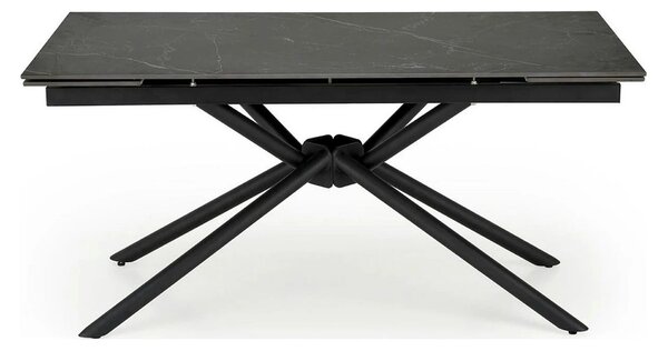 Masa blat ceramica/metal VITORINO, negru, 160/220x90x75 cm