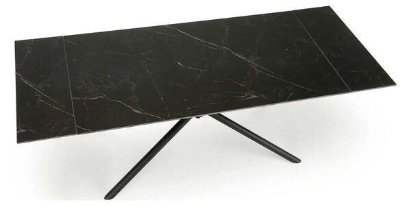 Masa blat ceramica/metal VITORINO, negru, 160/220x90x75 cm