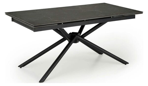 Masa blat ceramica/metal VITORINO, negru, 160/220x90x75 cm