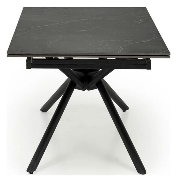 Masa blat ceramica/metal VITORINO, negru, 160/220x90x75 cm