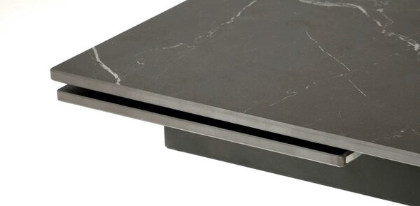 Masa blat ceramica/metal VITORINO, negru, 160/220x90x75 cm