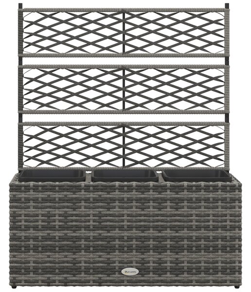 Outsunny Jardinieră de Gradină Autoportantă, Pat de Flori pentru Plante Cățărătoare, Design Modern, 84x30x107cm, Gri Deschis | Aosom Romania