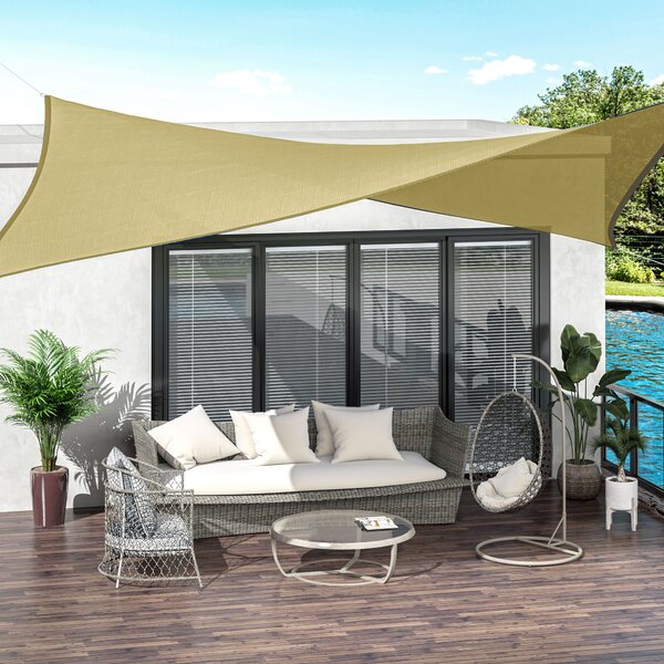 Outsunny Copertină Pânză Velier Impermeabilă HDPE pentru Grădină Culoare Nisip 360x360cm | Aosom Romania