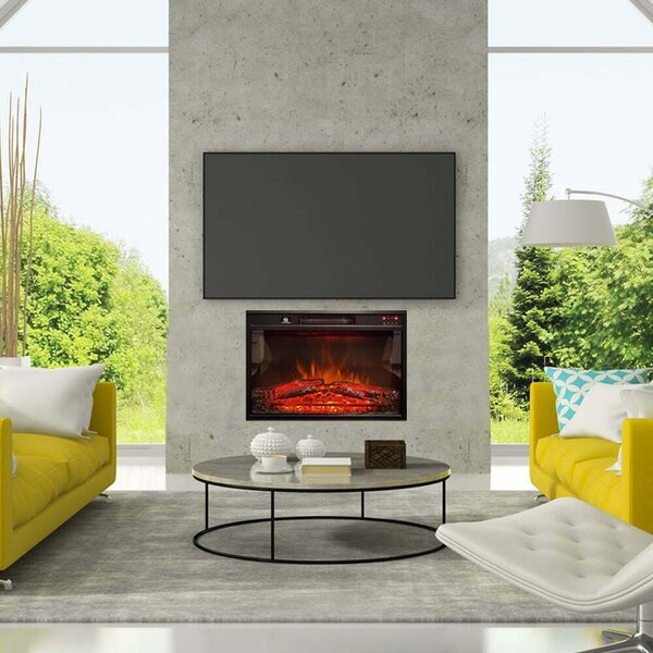 Focar electric 3D incorporabil ElectricSun Clasic 23 inch, cu sunet, 3 culori, Wi-Fi cu APP internet, L59xH44cm