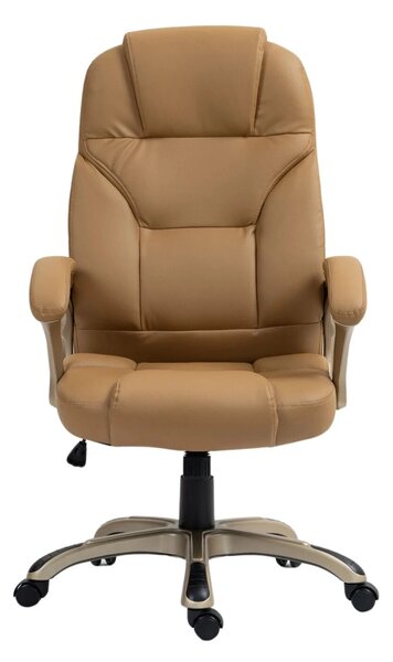 DESMOND Scaun directorial, recliner, pivotant, inaltime reglabila, rezistent 150 kg, piele PU, Maro