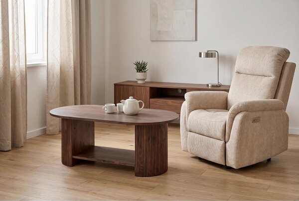 Masuta cafea PERILA, nuc, 120x60x45 cm