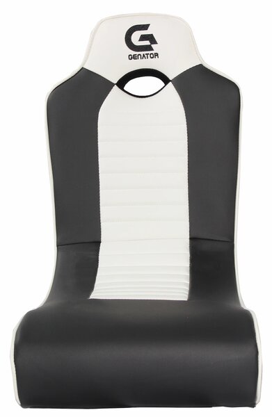Fotoliu gaming, spatar rabatabil, design ergonomic, material PU, Negru/Alb