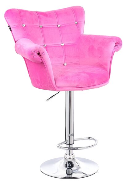 HR804CW scaun Catifea Roz cu Bază Cromata