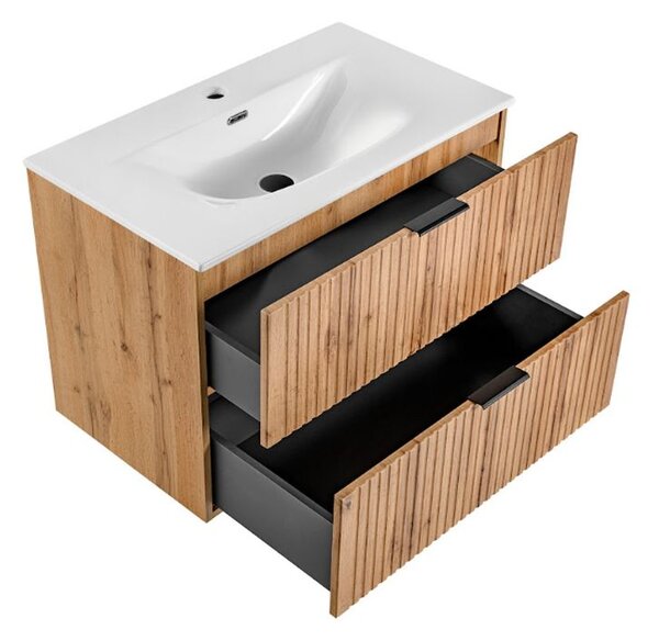 Set dulap Comad Adel Oak ADEL OAK 82-80-B-2S, lavoar Comad Sky SKY80/DP-8099