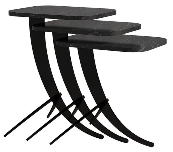 Masuta Auxiliara Pion - Negru Marble