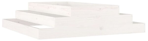 Jardinieră, alb, 110x110x27 cm, lemn masiv de pin