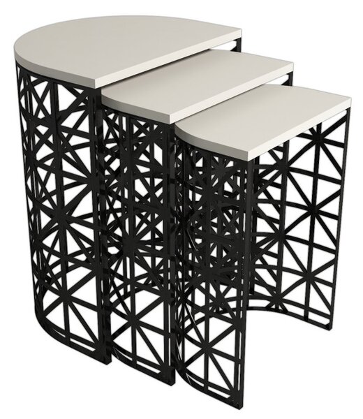 Masuta Auxiliara Stil Metal Ferforje - Crem