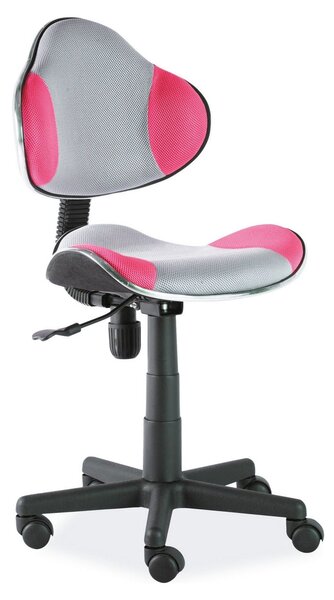Scaun ergonomic de birou copii gri-roz Q-G2, 48X41X80/92