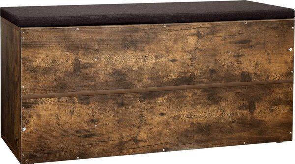 Pantofar bancuta hol cufar cu depozitare, Vasagle, Maro, 104x30x48 cm