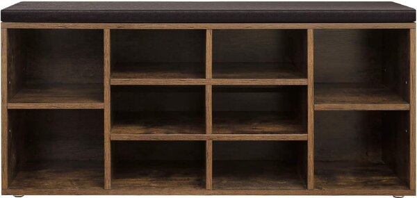 Pantofar bancuta hol cufar cu depozitare, Vasagle, Maro, 104x30x48 cm